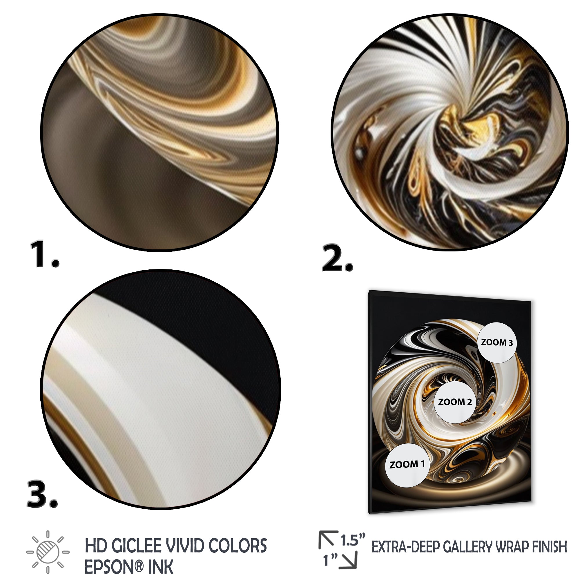 Gold And Black Stained Glass Spiral II
