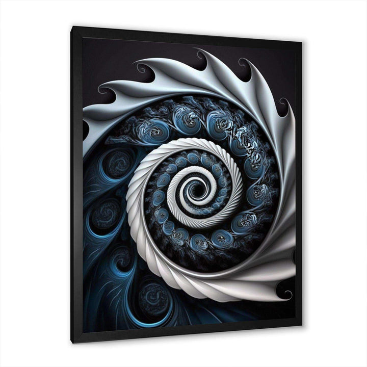 Blue And White Stained Liquid Glass II - Modern Canvas Wall Art