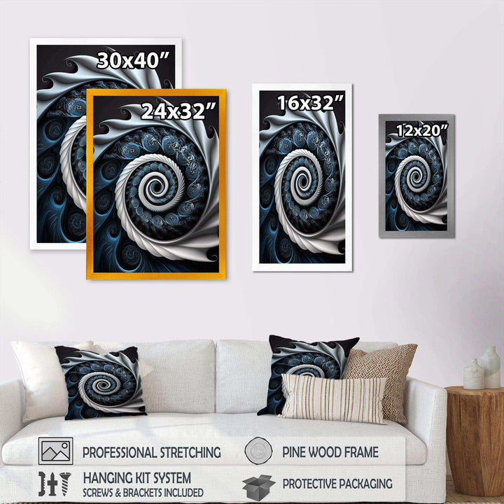 Blue And White Stained Liquid Glass II - Modern Canvas Wall Art