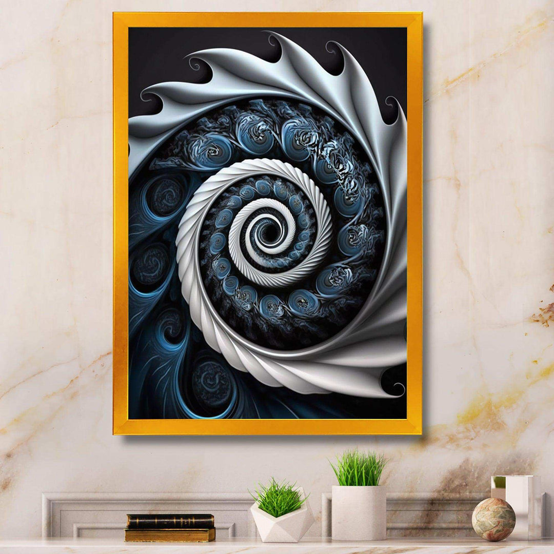 Blue And White Stained Liquid Glass II - Modern Canvas Wall Art
