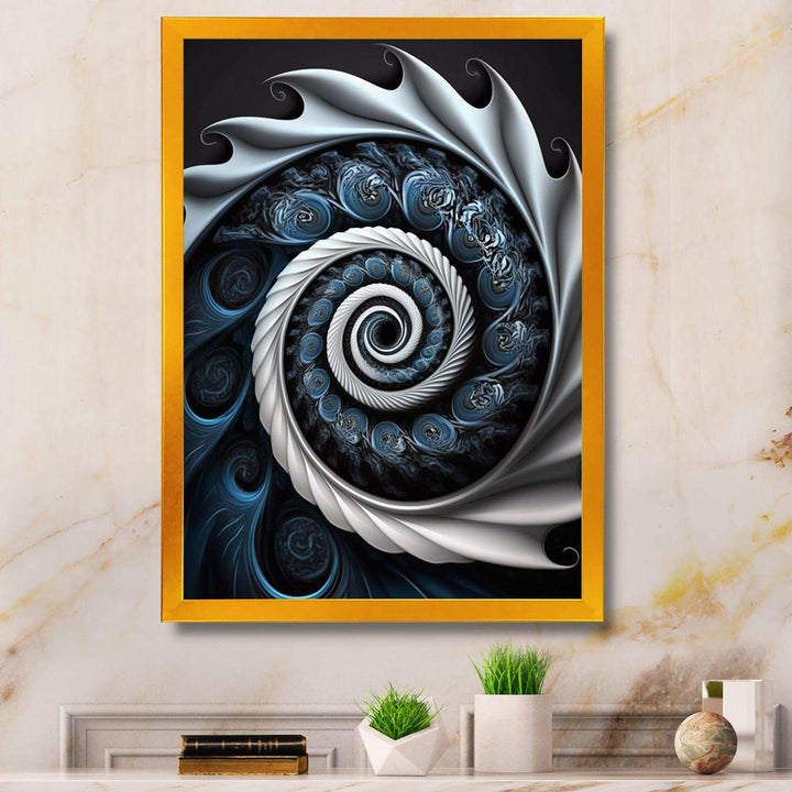 Blue And White Stained Liquid Glass II - Modern Canvas Wall Art