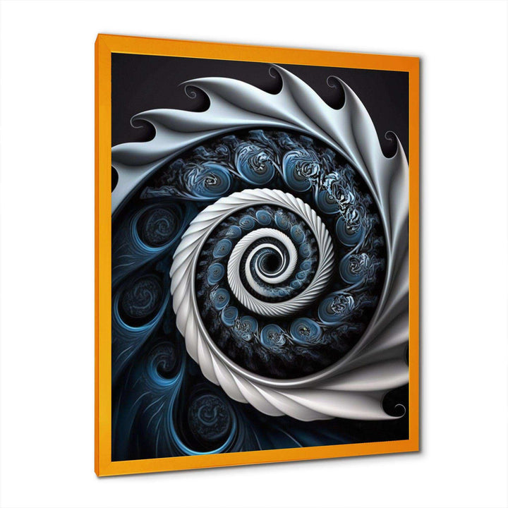 Blue And White Stained Liquid Glass II - Modern Canvas Wall Art