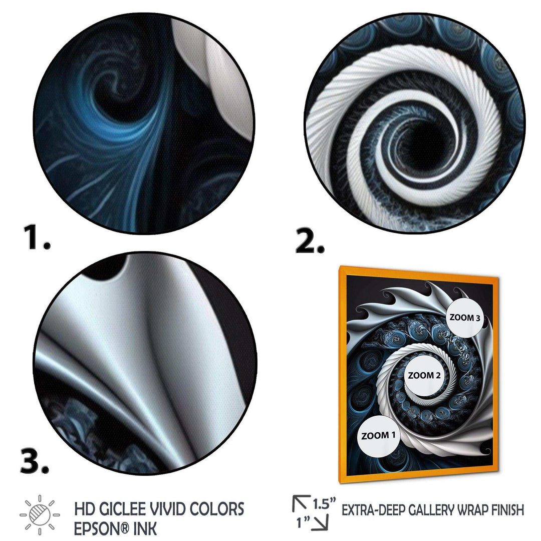 Blue And White Stained Liquid Glass II - Modern Canvas Wall Art