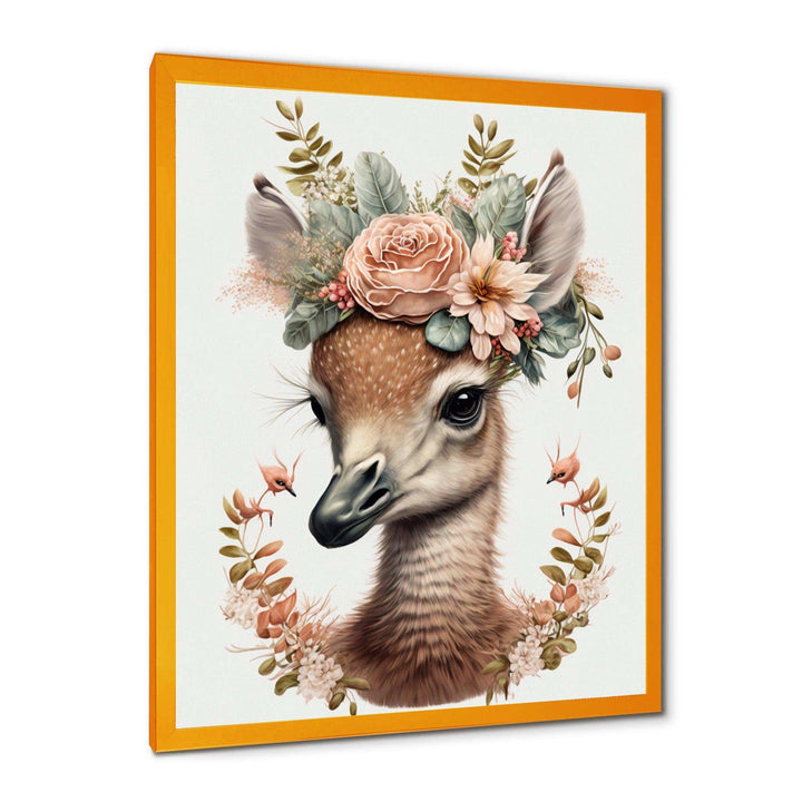 Cute Baby Flamingo With Floral Crown