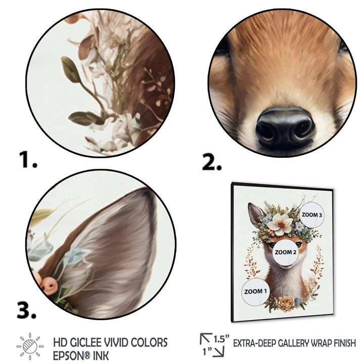 Cute Baby Fox With Floral Crown II