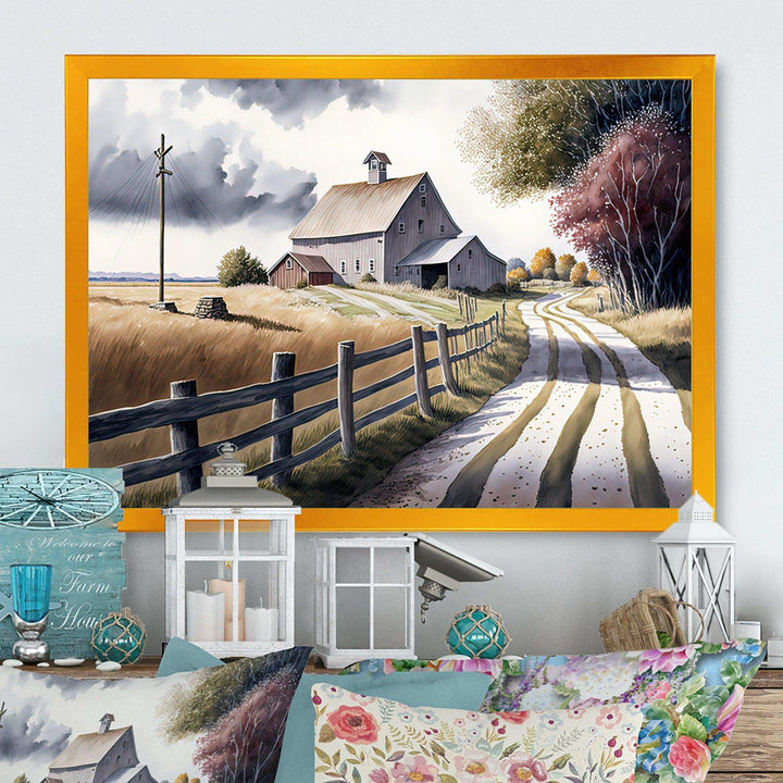 Calm Red Barn In Spring VII