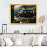 720 In Underground Garage Framed Canvas Vibrant Black - 1.5"Thick