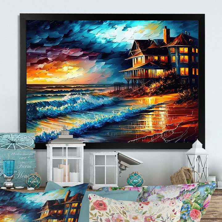Monochome Grey And Orange Cottage II