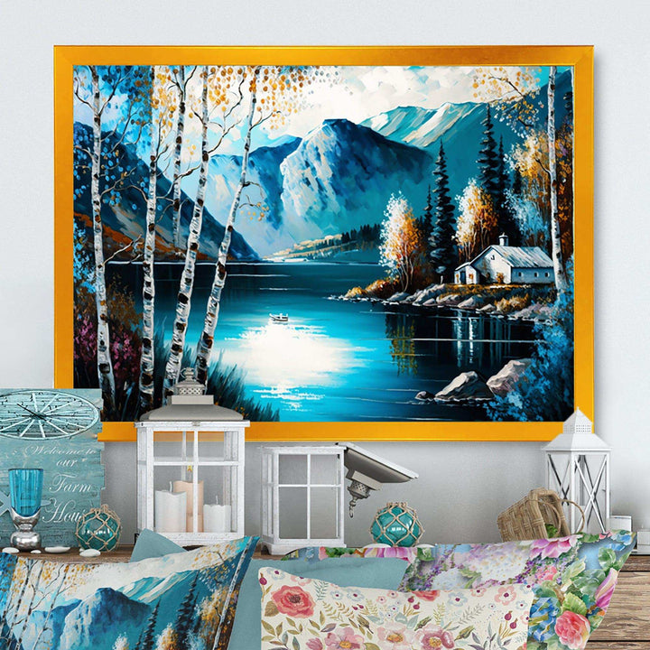 Cabin By A Lake In Fall II