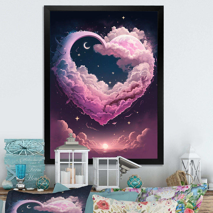 Cotton Candy Cloud Heart II - Modern Canvas Wall Art
