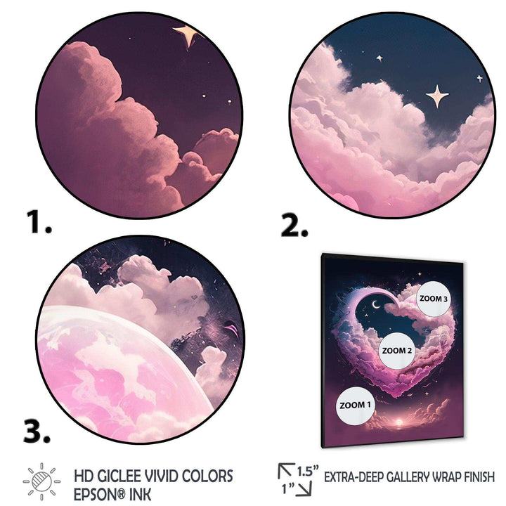 Cotton Candy Cloud Heart II - Modern Canvas Wall Art