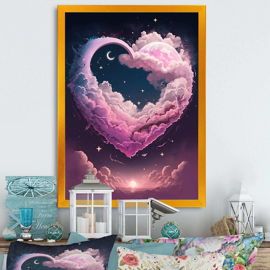 Cotton Candy Cloud Heart II - Modern Canvas Wall Art