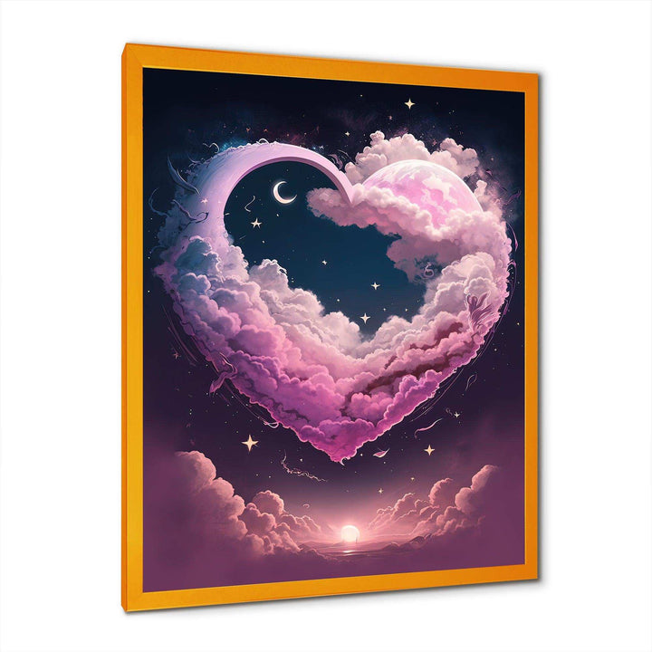 Cotton Candy Cloud Heart II - Modern Canvas Wall Art