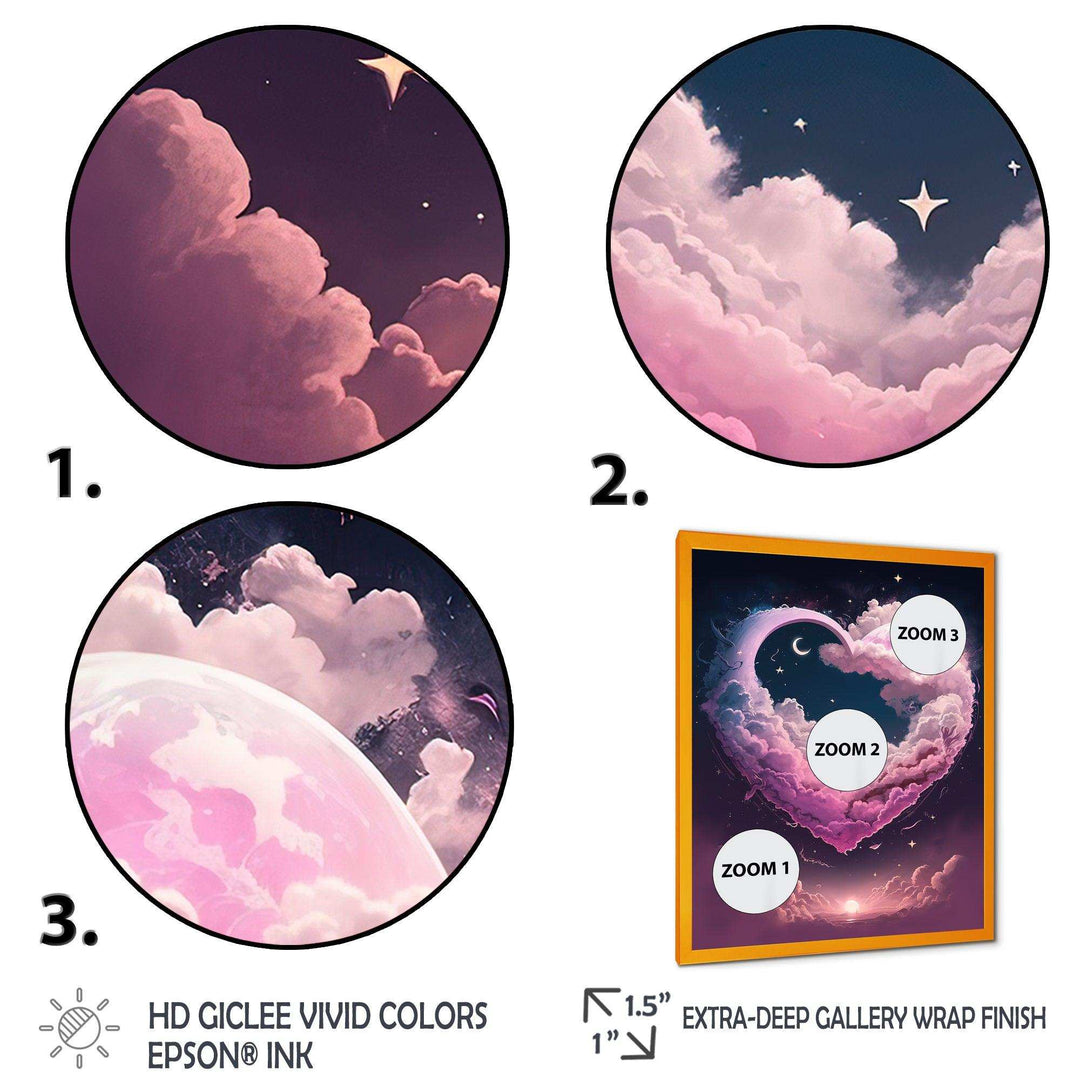 Cotton Candy Cloud Heart II - Modern Canvas Wall Art