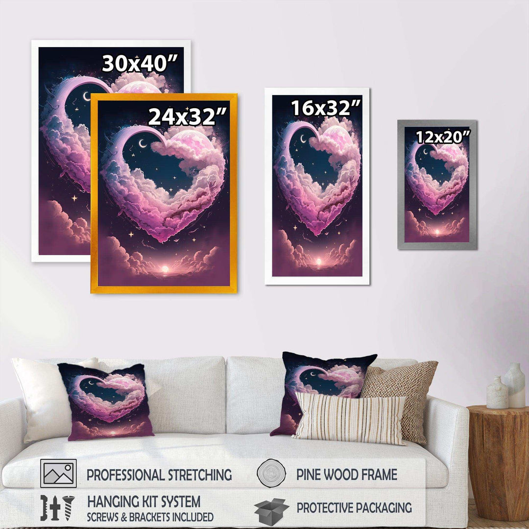 Cotton Candy Cloud Heart II - Modern Canvas Wall Art