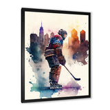 Hockey Player In Front Of Cityscape I