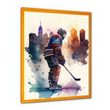 Hockey Player In Front Of Cityscape I