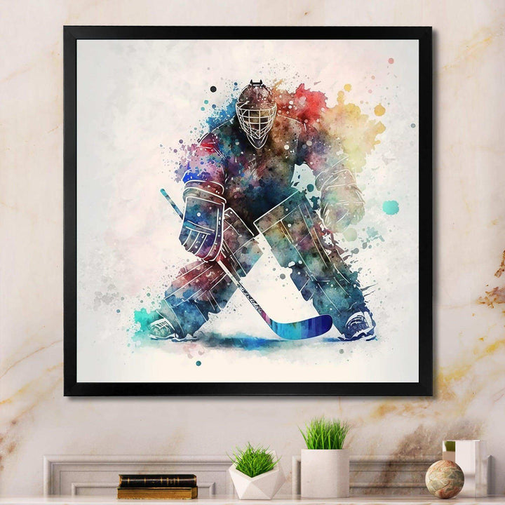 Hockey Goalie During The Hockey Game II