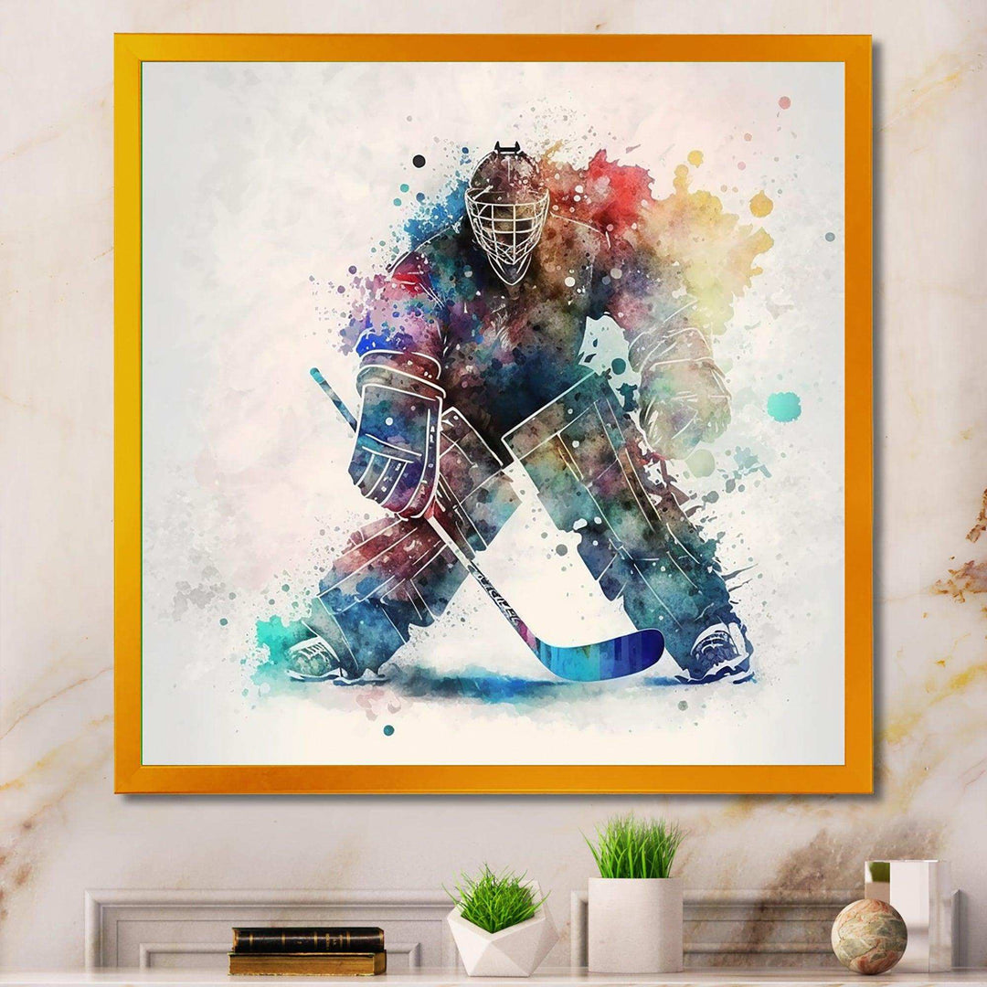Hockey Goalie During The Hockey Game II