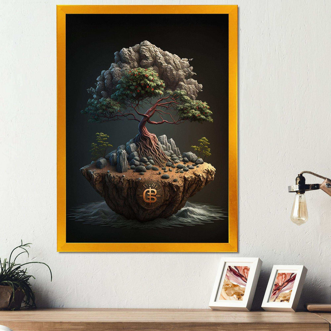 Bonsai Tree On Rocks II