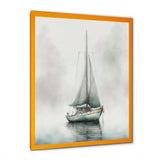 Sailboat Anchored In Fog