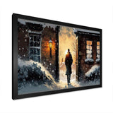 Man Walking In Winter Scene