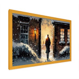 Man Walking In Winter Scene