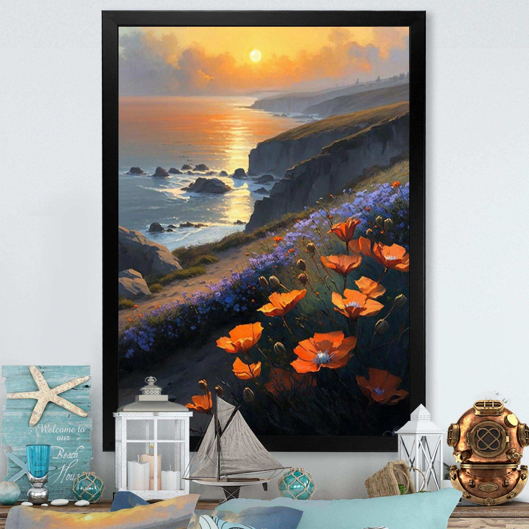 Orange Flowers By The Coast II