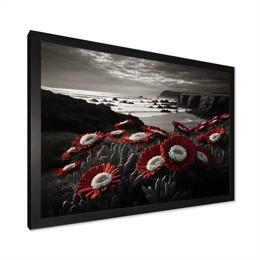 Red Flowers By The Coast I