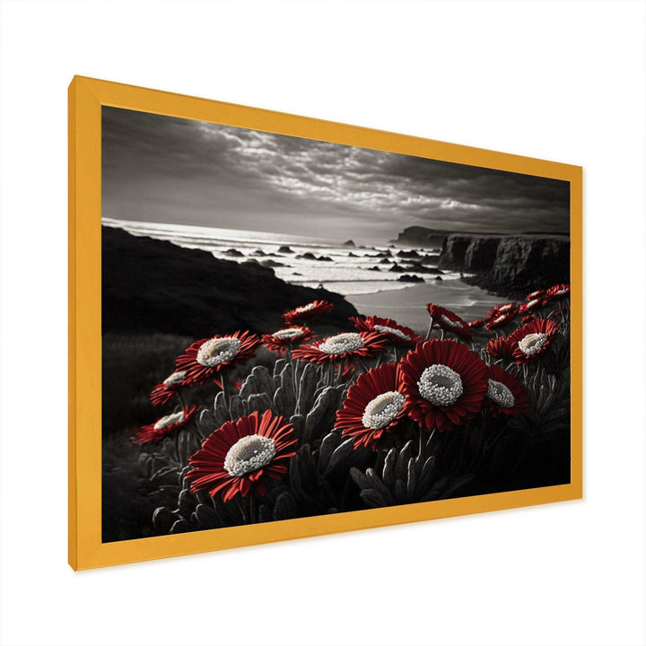 Red Flowers By The Coast I