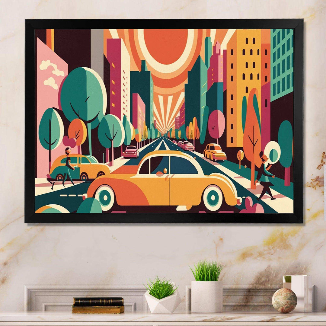 Colorful Cityscape Cars I