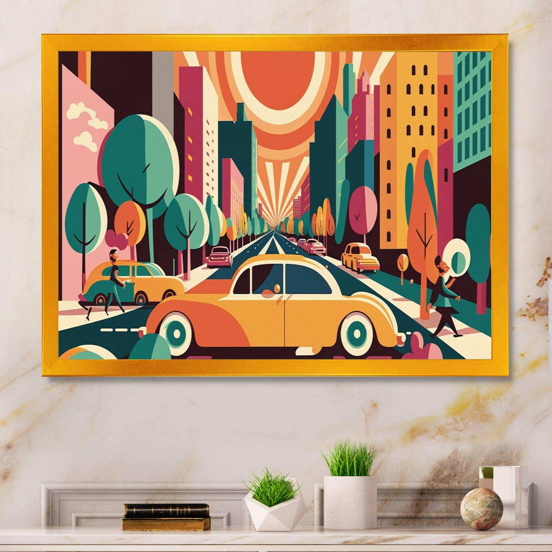 Colorful Cityscape Cars I