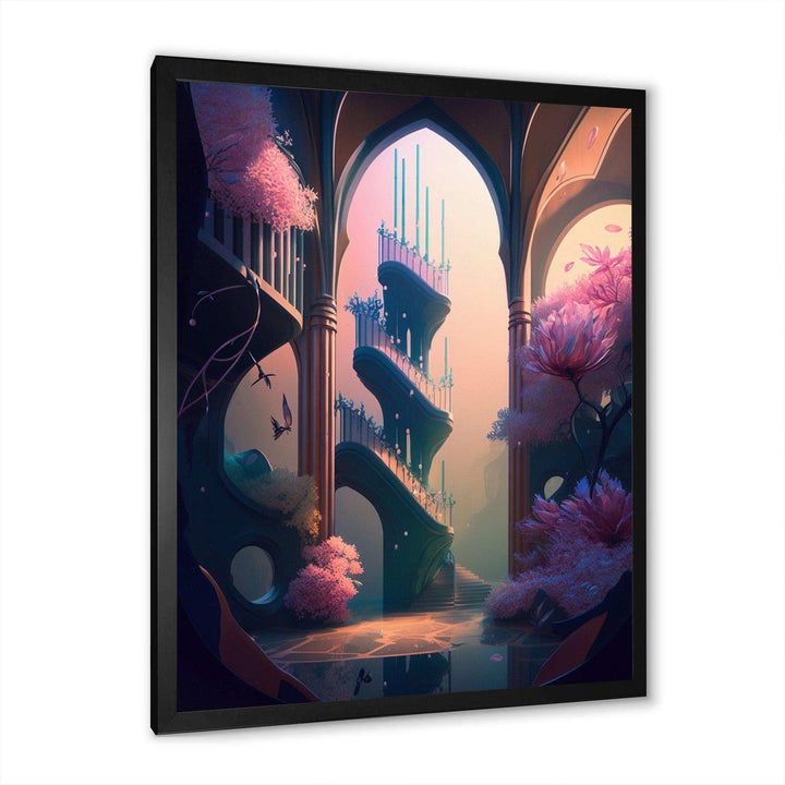 Futristic Architecture With Flowers III