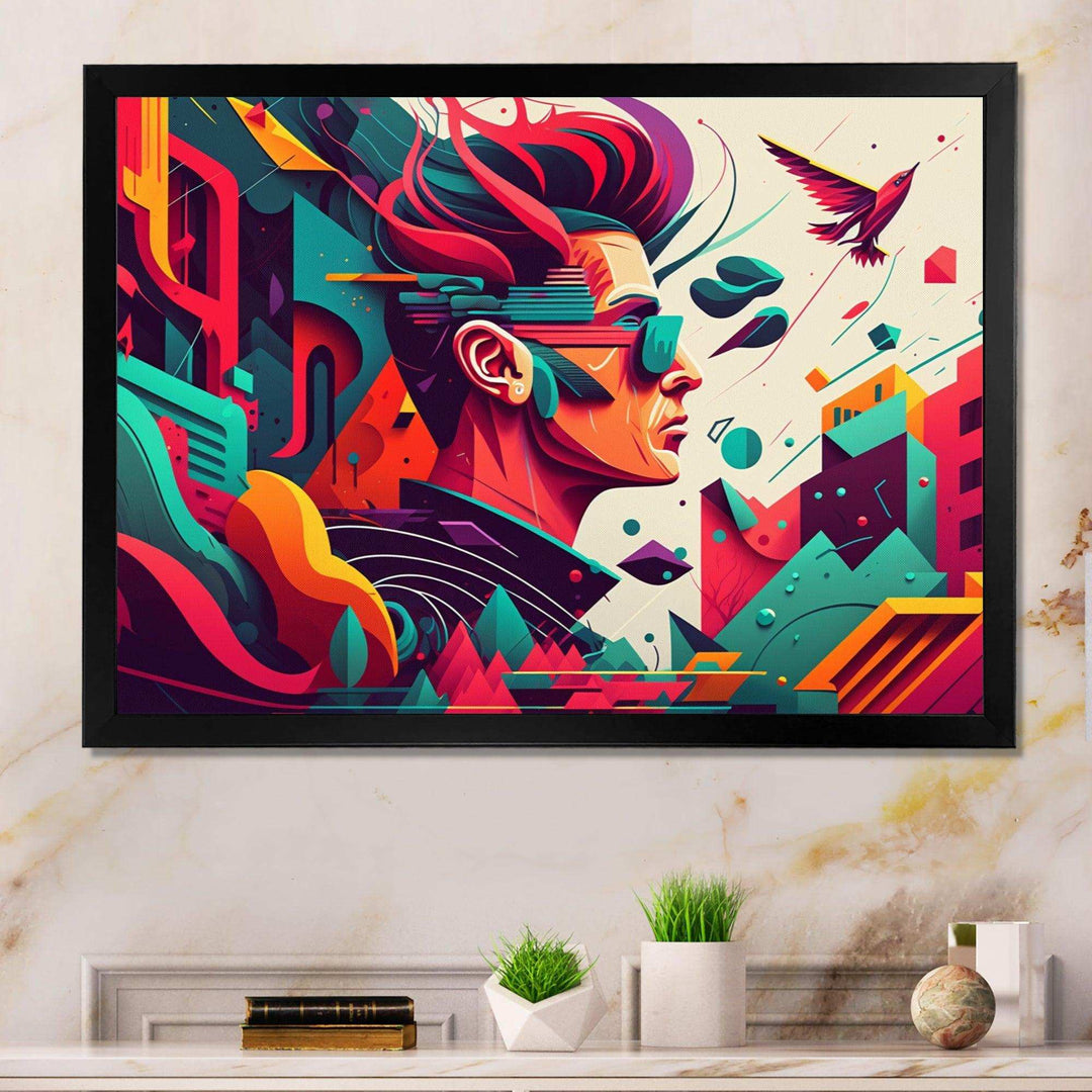 Colorful Side Profile Of Rocker