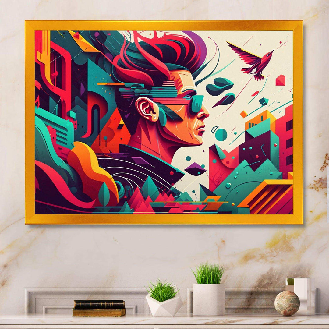 Colorful Side Profile Of Rocker