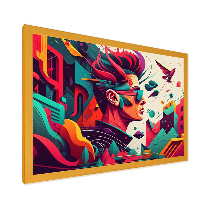Colorful Side Profile Of Rocker