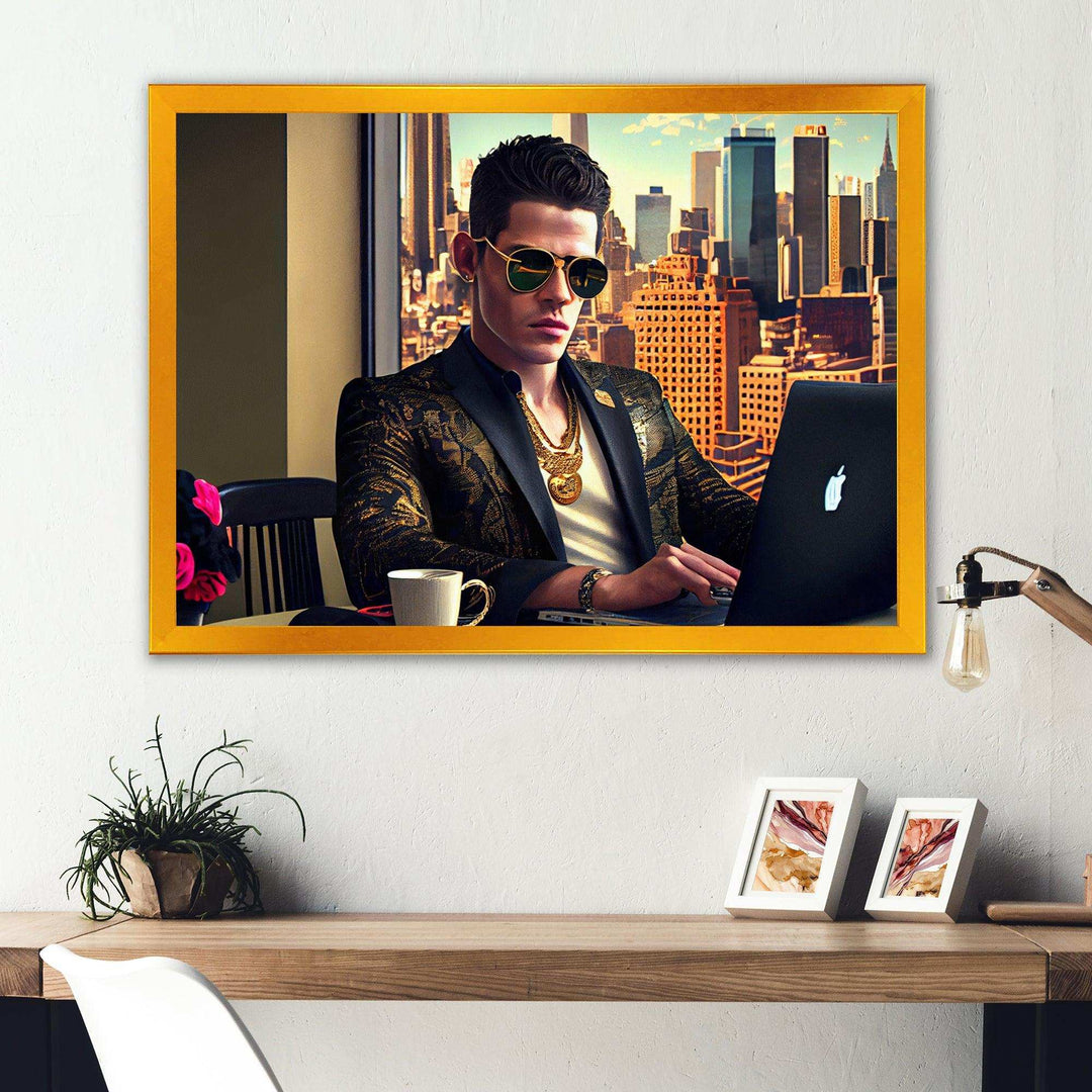 Man Gambling At Desk I