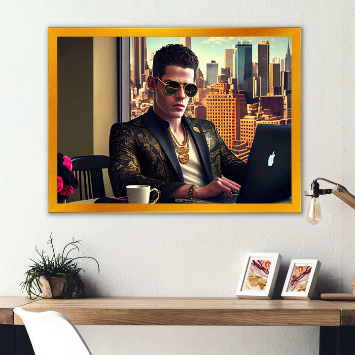 Man Gambling At Desk I