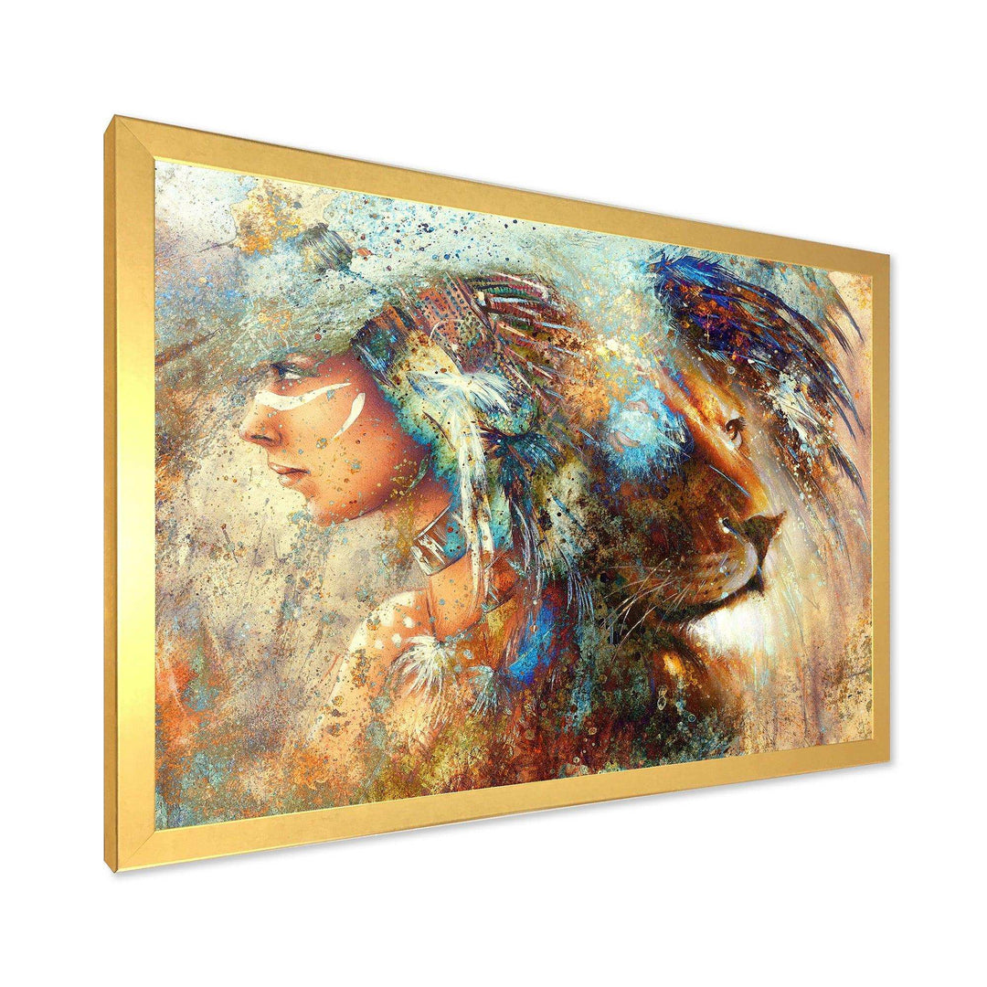 Indian Woman Collage with Lion