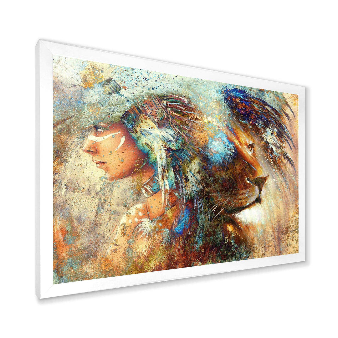 Indian Woman Collage with Lion