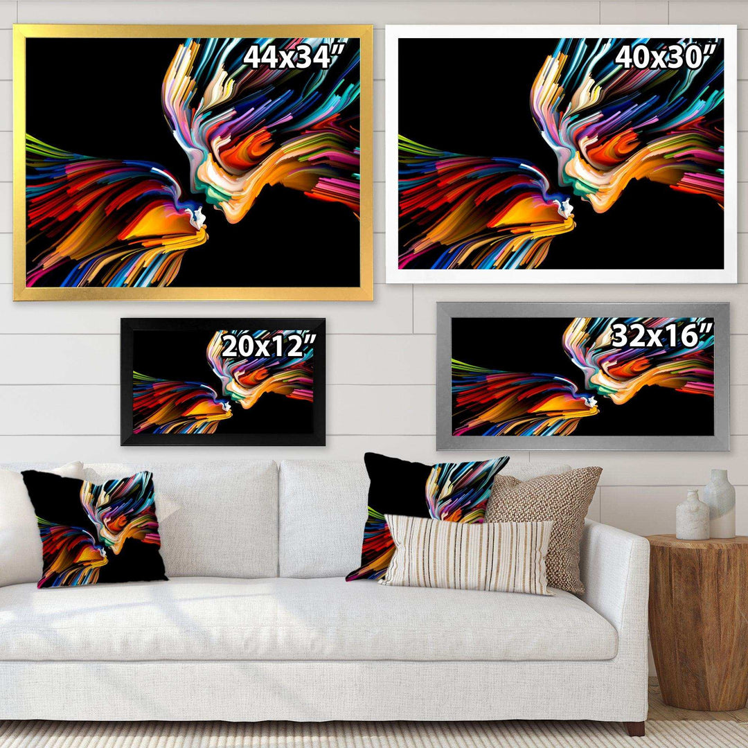 Kissing Minds Graphic Art - Modern Canvas Wall Art