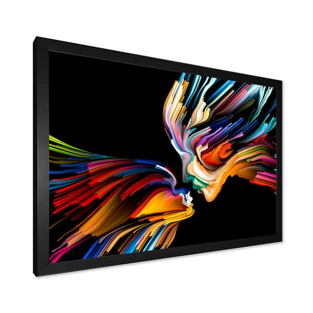 Kissing Minds Graphic Art - Modern Canvas Wall Art
