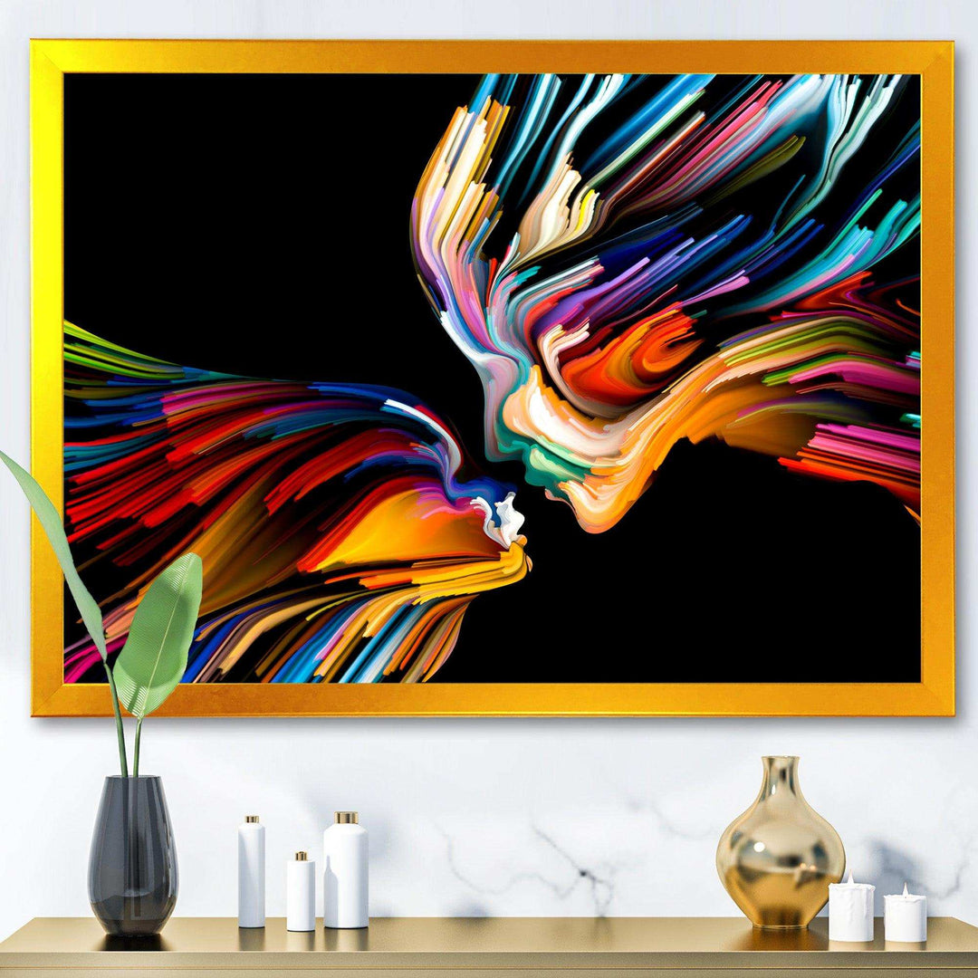 Kissing Minds Graphic Art - Modern Canvas Wall Art