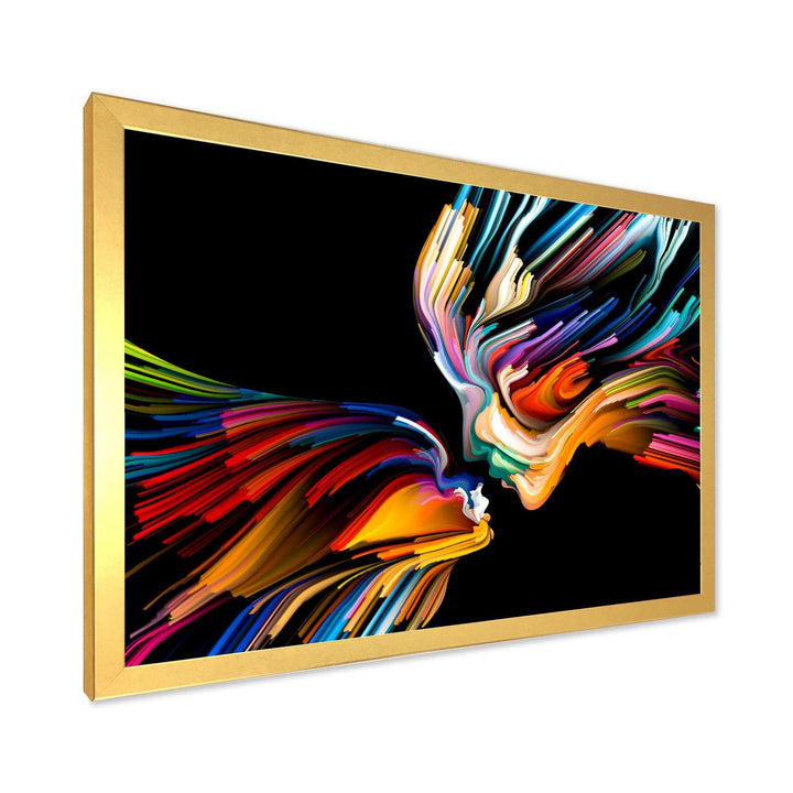 Kissing Minds Graphic Art - Modern Canvas Wall Art