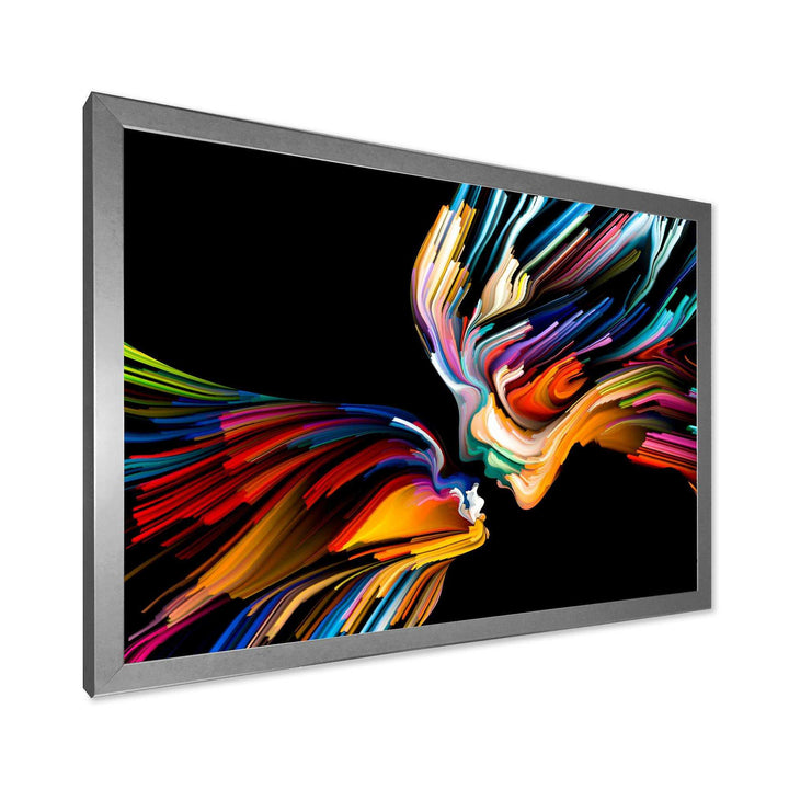 Kissing Minds Graphic Art - Modern Canvas Wall Art