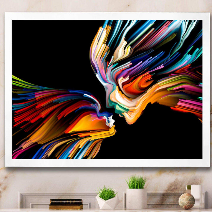 Kissing Minds Graphic Art - Modern Canvas Wall Art