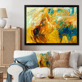 Abstract Yellow Collage Framed Print Vibrant Black - 1.5" Width