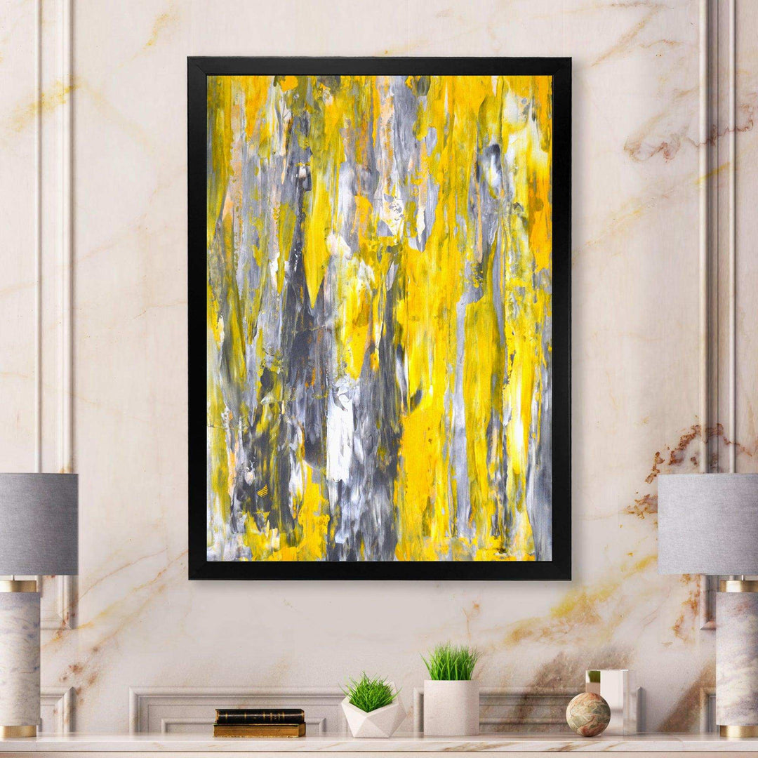 Grey and Yellow Abstract Pattern - Modern Wall Art Prints