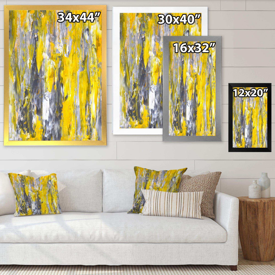 Grey and Yellow Abstract Pattern - Modern Wall Art Prints