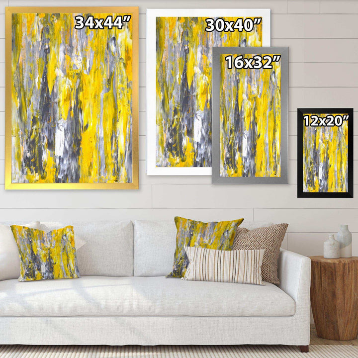Grey and Yellow Abstract Pattern - Modern Wall Art Prints
